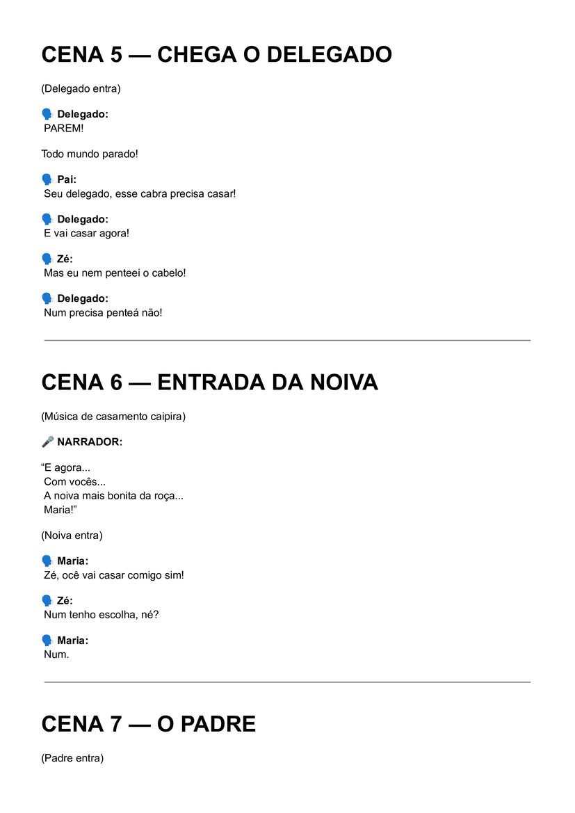 Roteiro de casamento caipira em pdf para imprimir pdf página 3